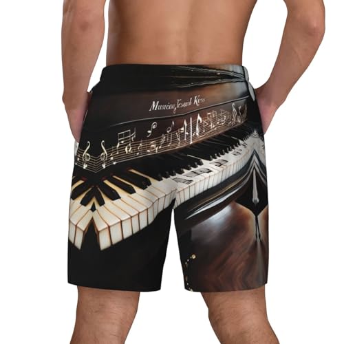 Pantalones cortos de natación para surf y playa con notas musicales 7