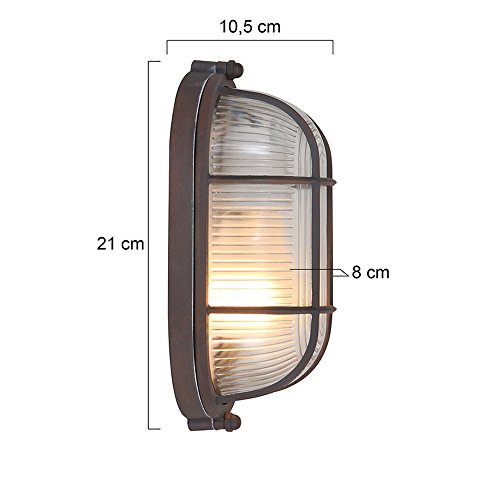 Lampada da parete effetto ruggine marrone