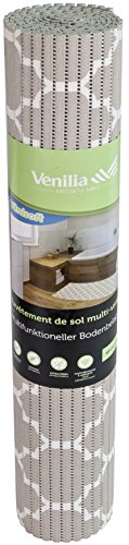 Venilia Venisoft 54718 Soft Foam Mat Cross Non-Slip Flooring Shower Mat PVC Polyester Taupe White 65 x 200 cm