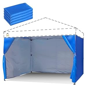 CROWN SHADES SunWall Silver Coated for 10×10 Pop up Canopy Tent 1 Pack Sidewall Only with Silver Coating 4 Packs Blue