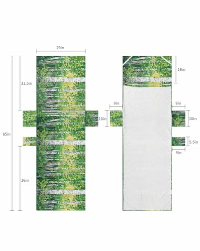 Green Forest Beach Chair Cover with Side Pockets, Microfiber & Quick Dry Pool Chaise Lounge Chair Towels Covers for Sun Sunbathing Patio Garden Hotel, Modern Abstract Tree Art Painting Leaves