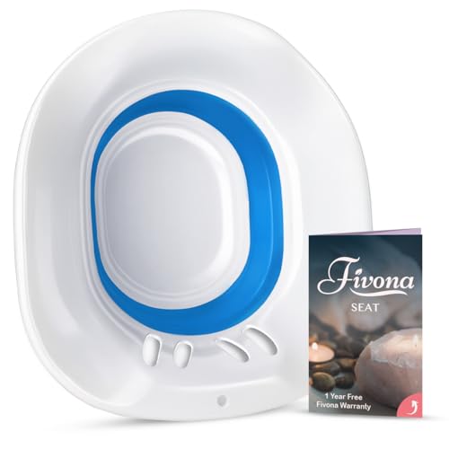 Fivona Sitz Bath for Toilet Seat Postpartum and Hemorrhoids Care - Yoni Steam Seat - Foldable Basin for Epsom Salt Soak - Portable Bidet BPA Free Temperature Resistant - Universal Fit