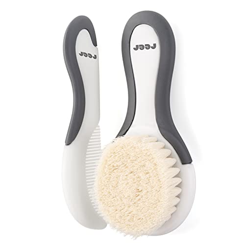 reer 81070 BabyCare - Set de cuidado del cabello (2 piezas, cepillo para pelo de cabra y peine de escoza)