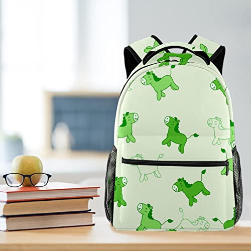 Sac à dos décontracté au motif cheval vert unique et coloré - 6