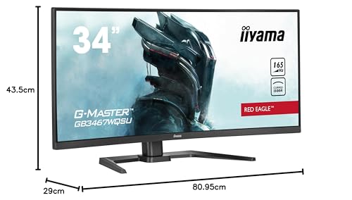 Schermata PC da gioco curvo, G -Master Red Eagle GB3467WQSU -B5-34 UWQHD - VA - 0.4 ms - 165Hz - 2 x HDMI / 2 x dp - A - Monitor - Immagine 5