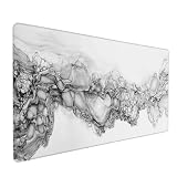 Tappetino per Mouse Gaming Esteso di Grandi Dimensioni con Bordi Cuciti,Base in Gomma Antiscivolo,Sottomano Superficie Liscio Mouse Mat Tappetini Idrorepellente per, Ufficio Casa 1200x600mm Bianco N96