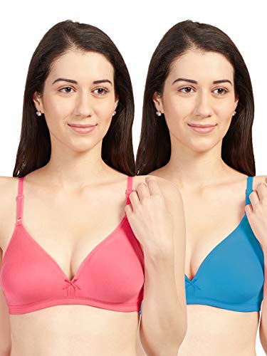Image of SONARI Omania Womens Non-Padded Cotton Polyester Bras - Solid, Non-Wired, Medium Coverage, Hand Washable (Pack of 2)