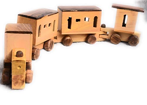 Futurez Key� Wooden Toy Train for Kids/Detachable Wooden Train Set Consisting 1 Engine 1 Trail and 2 Compartments with Fine Finishing/for Showpiece Or Collectible Item (B084Q4KN76) Amazon Price History, Amazon Price Tracker