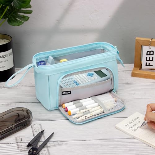 Image of Large Capacity Pencil Case Big Pencil Pouch Special Aesthetic School Pen Bag for Girls Teen nurse Adults Kids Soft Organizer With Zipper Cute Travel Pencil Pouches Estuche para Lapices Blue