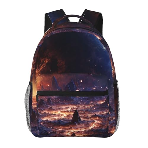 Casual Backpack for Women Men Planets and stars Lightweight Daypack Large Capacity Nurse Bag