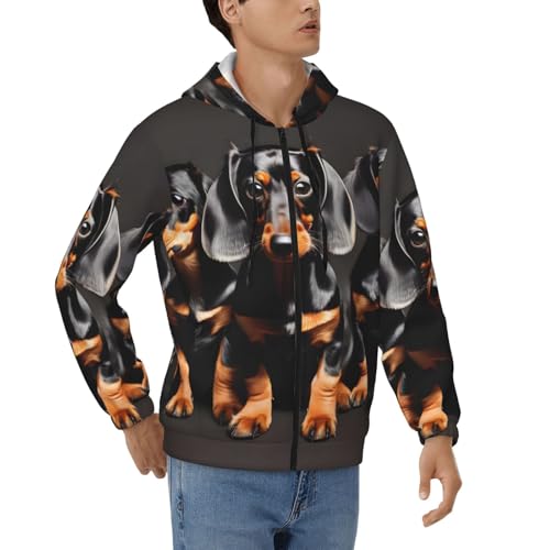 Sweat à capuche teckel pour homme idéal pour les promenades et loisirs en plein air