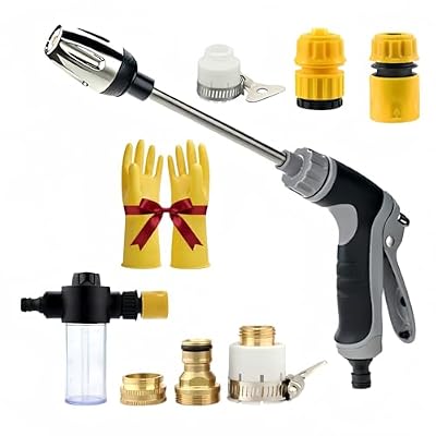Pressure Washer- 15x More Powerful Than Hoses, with Foam Cannon & 6 Universal Adapters, 360° Rotating Spray Modes, Stainless Steel Cleaning Tool for Car Detail, Patio & Window Wash