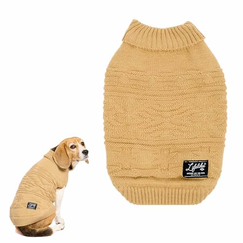 【LIFELIKE公式】オルテガカウチン 犬 服 秋 冬 シンプル おしゃれ 小型犬 子犬 パピー 中型犬 ダックス ロング丈 ニット セーター あったか 犬服 犬の服 冷え対策 ペット服 洋服 ペット用品 お散歩 おでかけ カフェ 旅行 ライフライク (