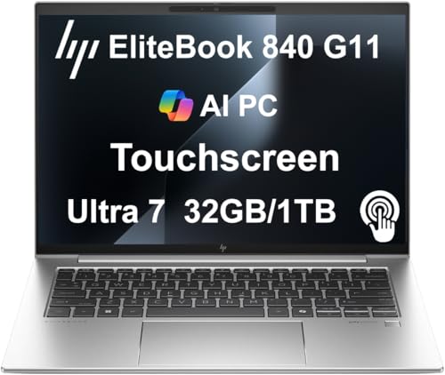 HP EliteBook 840 G11 Business Laptop 14.0" Touchscreen IPS WUXGA (Intel Core Ultra 7 155U (> i7-1355U), 32GB DDR5, 1TB PCIe SSD, Intel Graphics, Backlit KB, Fingerprint, 2 Thunderbolt 4, Win 11 Pro)