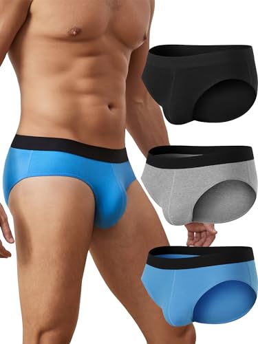 Men's Cotton Briefs Underwear Stretch Low Rise Briefs 3 Pack