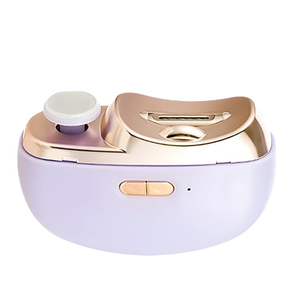 Tagliaunghie elettrico per anziani, tagliaunghie elettrico con luce a LED e smerigliatrice per unghie, tagliaunghie lisce per anziani e bambini, dispositivo professionale per pedicure (viola)