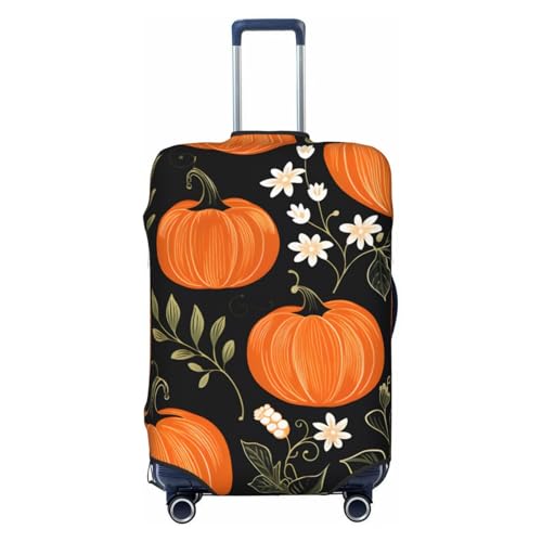 Cute Pumpkin Travel Luggage Cover for Suitcase Anti-Scratch Fashion Suitcase Protector Washable Elastic Baggage Covers Fits 25-28 Inch Luggage for Travel Beach Holiday