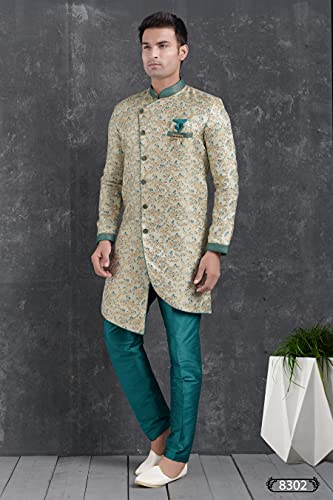 Indian Royal Designer Groom Wedding Party Wear Traditional Indo Western Sherwani For Men3