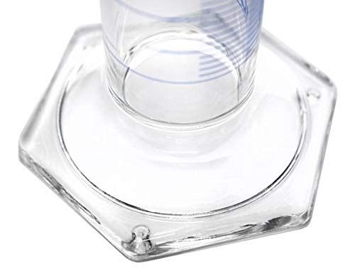 Graduated Cylinder, 5mL - ASTM, Class A Tolerance ±0.05mL - Protective Collar, Hexagonal Base - Blue Graduations - Borosilicate 3.3 Glass - Eisco Labs - Image 3