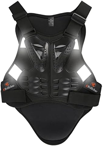 RIDBIKER Dirt Bike Chest Protector Motocross Body Armor Vest，Motorcycle Gear for Men Off-Road Racing Cycling Body Armor Reflective Vest
