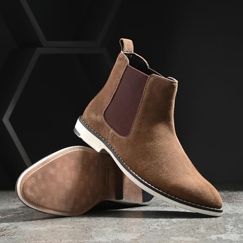 Image of Blue Leather By Centrino Genuine Leather Men's Formal and Casual Leather Boots | Versatile and Sophisticated Chelsea Boots for Every Season | Fashionable Elegant Boots for Any Occasion (3964)