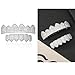 AISGRIL Hip Hop Grillz Teeth 18K Gold Plated Teeth Grillz Grills Inlaid With Shiny Zircon Street Grills Unisex for Halloween Christmas