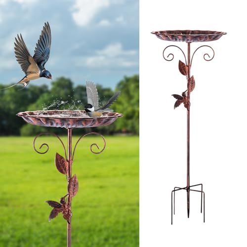 Restorgan Vogelbad für den Garten,Vogeltränke Stehend,35In Metall...