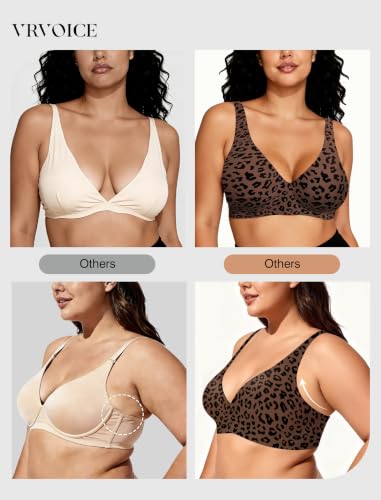Image of Deep V Jelly Bras for Women Wireless Push Up Bralette Seamless Supportive