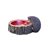 Hedgehog On Log Bird Feeder 24x12x19cm Resin Garden Round Dish Water Bath Seed Food Station - Image 1