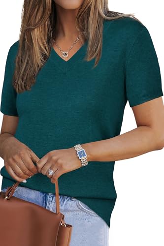 Image of Arach&Cloz Women's Wool Blend Spring Summer Lightweight Business Casual Sweater Tops 2026