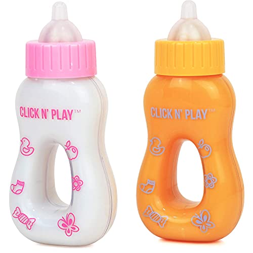 Click N' Play Magic Toy Set, Play Baby Bottles With Disappearing Milk & Juice, Doll Accessories For Kids & Toddlers, Great Gift For Little Girls Ages 2-4 #TOP5