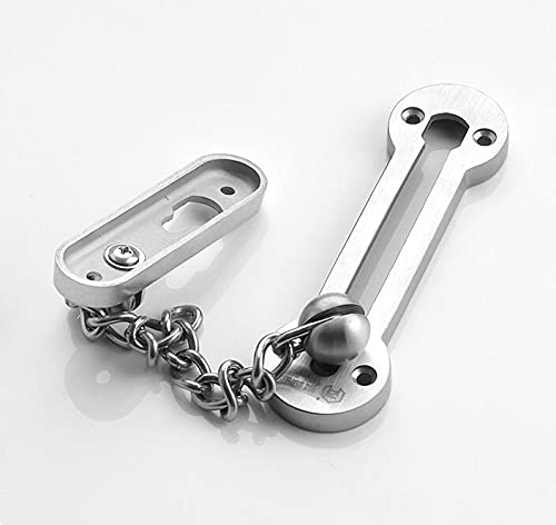 Lot de 6 chaînes de verrouillage pour porte - Antivol - Verrouillage de ventilation de fenêtre - Sécurité enfant - Entrebâilleur de porte universel - En acier inoxydable