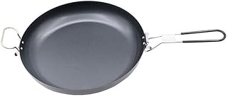 Saucepan Steak Easy Clean Round Flat Base Iron Cooking Non Stick Portable Picnic Frying Pan Folding Outdoor Camping Kitchen Tool Pot(