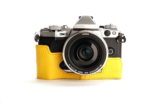Étui Olympus E-M5 II jaune en cuir pour éviter les rayures