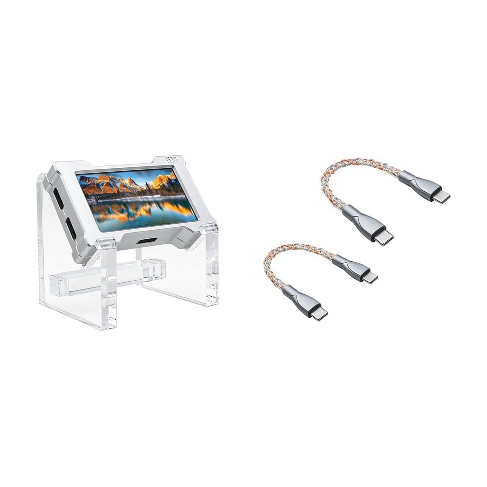 HMLAB ZNEO Hub USB Gaming de 2 A 3 Puertos 8KHz con Pantalla, Moderno para Configuración de Escritorio con de Juego, con 2X Cable C A C RGB B