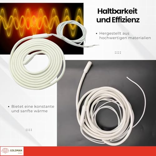 GOLDMAN SERVICE Heizkabel, bipolarer Widerstand aus Silikon, Frostschutz, 2 m, 30 W, für Inkubatoren, Aquarien, Reptilien, Gewächshäuser, Gärung (2 m | 30 W)