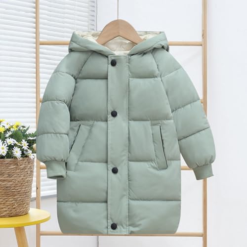 RKSTN Winter Puffer Jackets for Kids Padded Wadded Down Jacket Solid Color Long Sleeved Coats Hooded Casual Outwear2