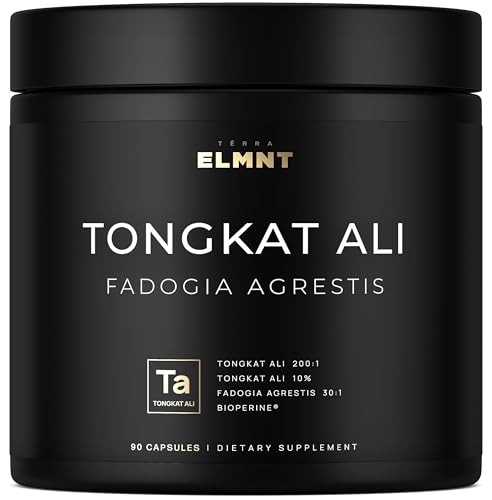 200x Strength Tongkat Ali for Men w. Fadogia Agrestis Extract - 10% Eurycomanone Longjack Highest Potency Fadogia Agrestis Tongkat Ali Supplement - Muscle Growth & Test Booster Pills for Men
