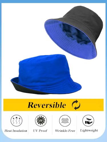 Image of Gelante Reversible Bucket Hat for Men and Women - Cotton, Outdoor Sun Protection Bucket Hats.
