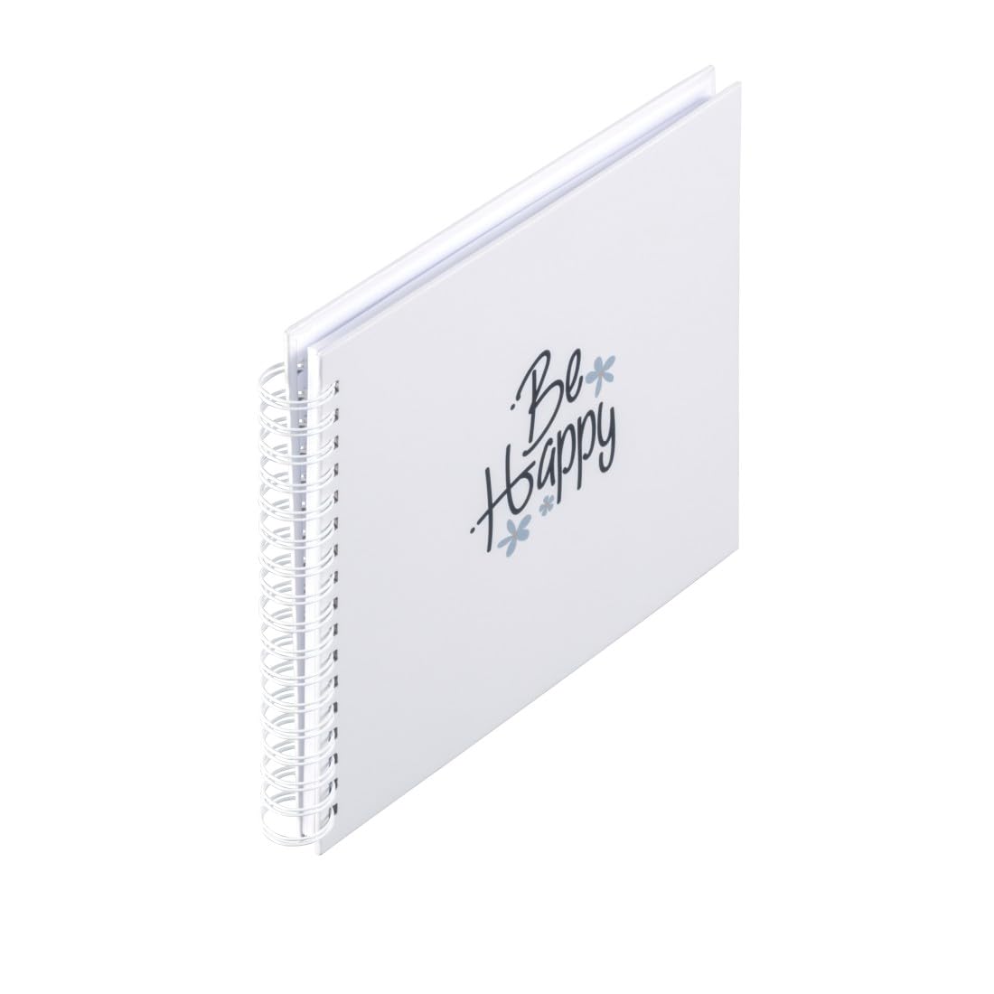 Hama Photo Album "Good Things" (Spiral Bound Scrapbook for 100 Photos 10x15 cm, 50 White Pages, 28x24 cm DIY Album for Memories and Creative Design) White