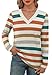 XIEERDUO Stripe Shirt Women Long Sleeve Tops Fall Fashion 2025 V Neck Tunic Tops Loose Fit Dressy Plus Size Womens Clothing XXL