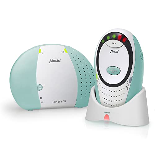 Alecto Baby DBX88GS Babyphone - 100% Störungsfreie und Sicherer Verbindung - Gegensprechfunktion - Nachtlicht - VOX-Funktion - Lange Standby-Zeit - Einstellbare Empfindlichkeit - Weiß / Grau