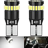 ❹ 【Aplicación de Bombillas LED T10】: uso común para luces de cortesía de puertas laterales, luz de estacionamiento, luz de marcha atrás, luz trasera, luces de carga, luz de licencia, luz de techo, luz de mapa, bombillas de luz de parada de montaje alto central, escalón de puerta, maletero luces ect. Apto para la mayoría de los vehículos, simplemente Plug & Play para lámpara halógena de repuesto.