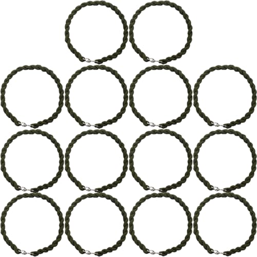 RONYOUNG 14PCS Elastic Boot Straps Military Leg Straps Blousing Garters with Metal Hooks for Navy Army Air Force (Green)