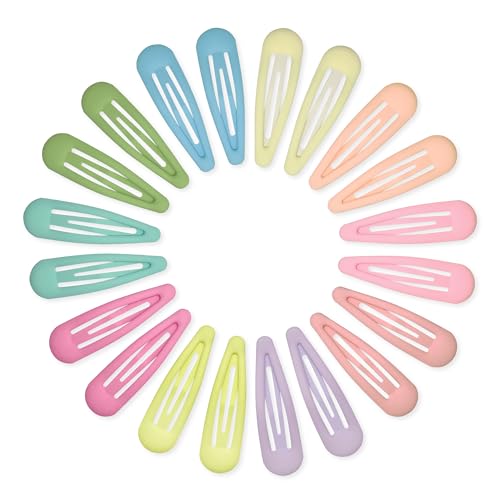 Cptots Small Hair Barrettes For Women No Slip Metal Snap Clips For Thin And Fine Hair,Matte Yellow Pink Blue Green Purple,20 PCS,1.97 x 0.5 Inch.