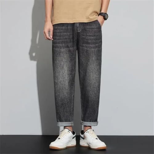 Men's Clothing Vintage Jeans Summer Straight Distress Korean Loose Trousers Male Denim Pants3