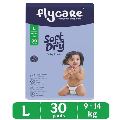 Image of Soft & Dry Baby Pant Style Diaper L Size (Large) | 9-14 kg | 30 Count (Pack Of 1) |Comfortable and Cotton Soft Diaper with Leakage Guard, Wetness Indicator, Upto12 Hours Protection