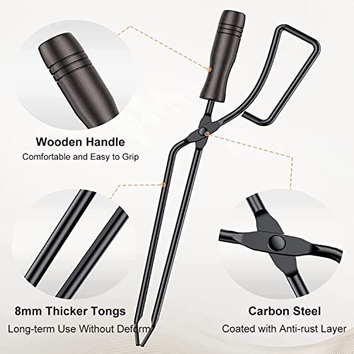 image for Pacify Fireplace Tongs, Log Grabber for Fire Pit Poker, Fireplace Tool