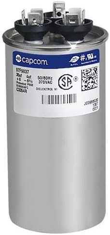 97F9837-35 + 4 uf MFD 370 Volt VAC - GE Round Dual Run Capacitor Upgrade
