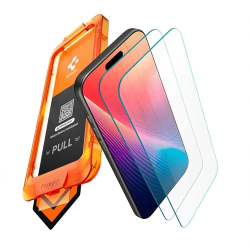 Spigen iPhone 17 Pro Max �����K���X�t�B���� 2������ 9H �����K���X �t�� �ی�t�B���� �\��t���L�b�g�t�� �ȒP�ȓ\��t�� �ϏՌ� �����ߗ� �w��h�~ AlignMaster S AGL11322 (�N���X�^���E�N���A)